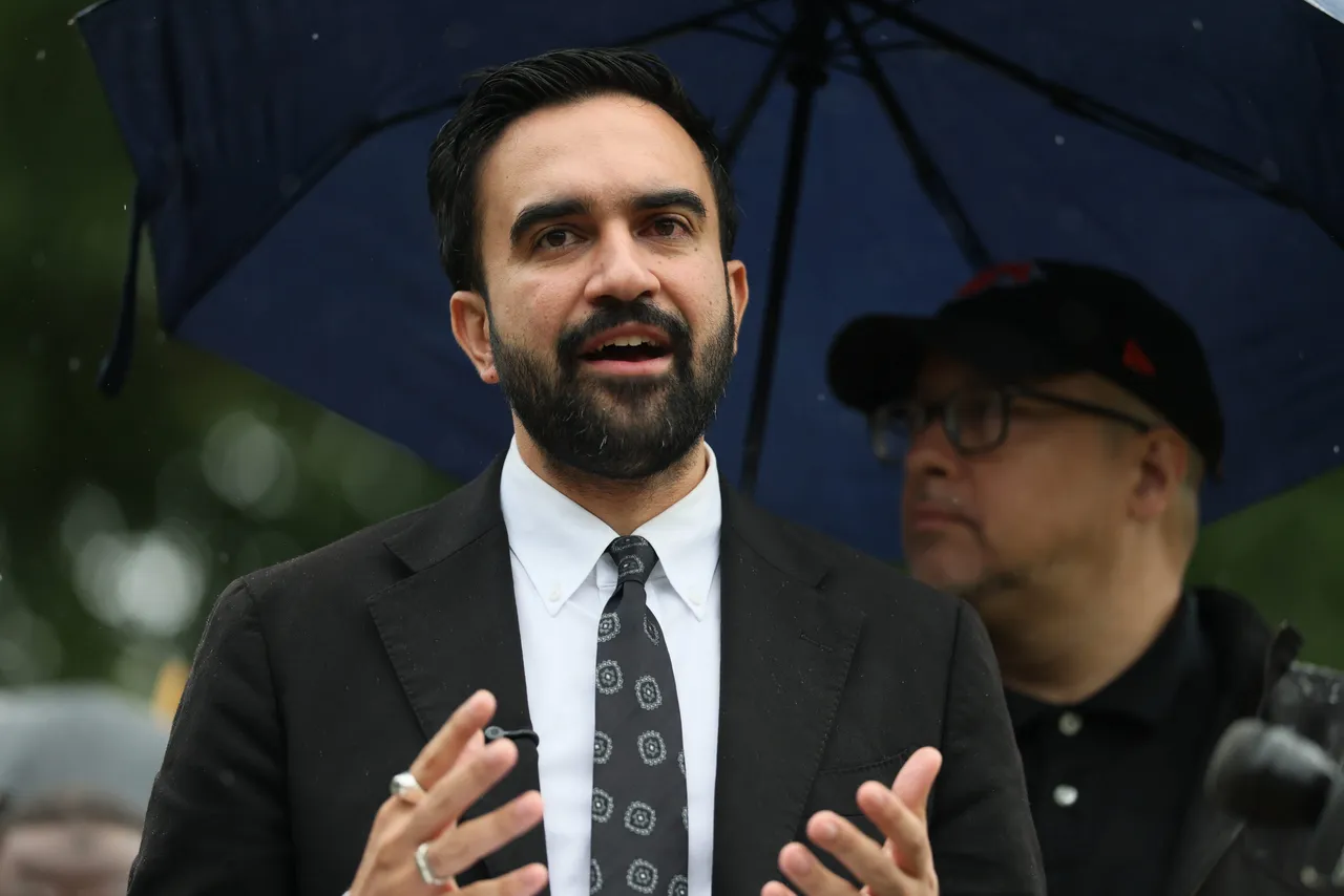 New York Mayoral Candidate Zohran Mamdani speaks during a press conference at St. James Park on September 10, 2025 (Photo by Michael M. Santiago/Getty Images)