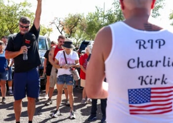 Never-Ending Line Of People Show Up For Charlie Kirk T-Shirts Before Oregon-Penn State Game