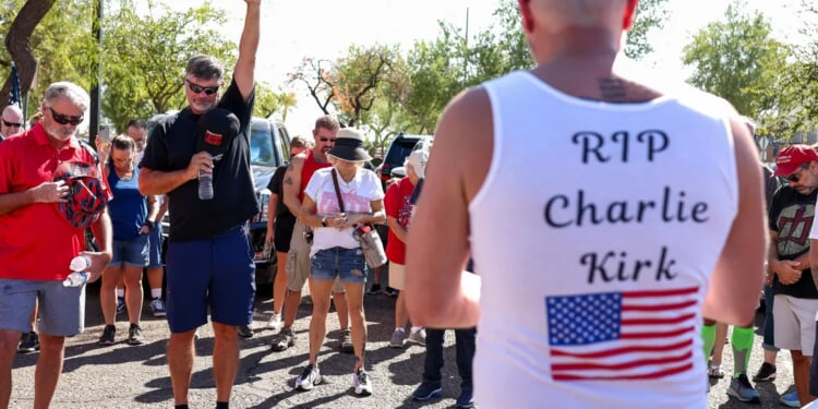 Never-Ending Line Of People Show Up For Charlie Kirk T-Shirts Before Oregon-Penn State Game