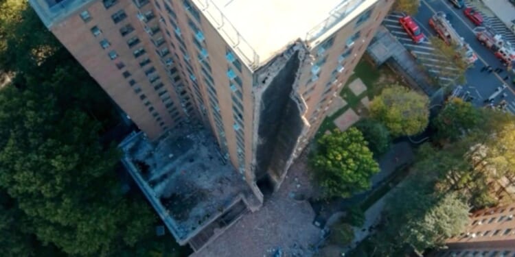 Part of a high-rise apartment building in NYC collapses, no injuries reported