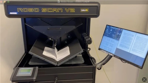 A robotic scanner used in the Alexandria Digitization Hub courtesy of Longbeard. Credit: Courtney Mares/CNA