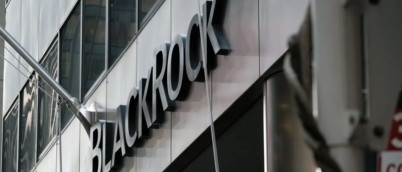 The headquarters of BlackRock stands in Manhattan as hundreds of members of the United Mine Workers of America (UMWA) march to the Manhattan financial company, the largest shareholder in the mining company Warrior Met Coal on November 04, 2021 in New York City. (Photo by Spencer Platt via Getty Images)