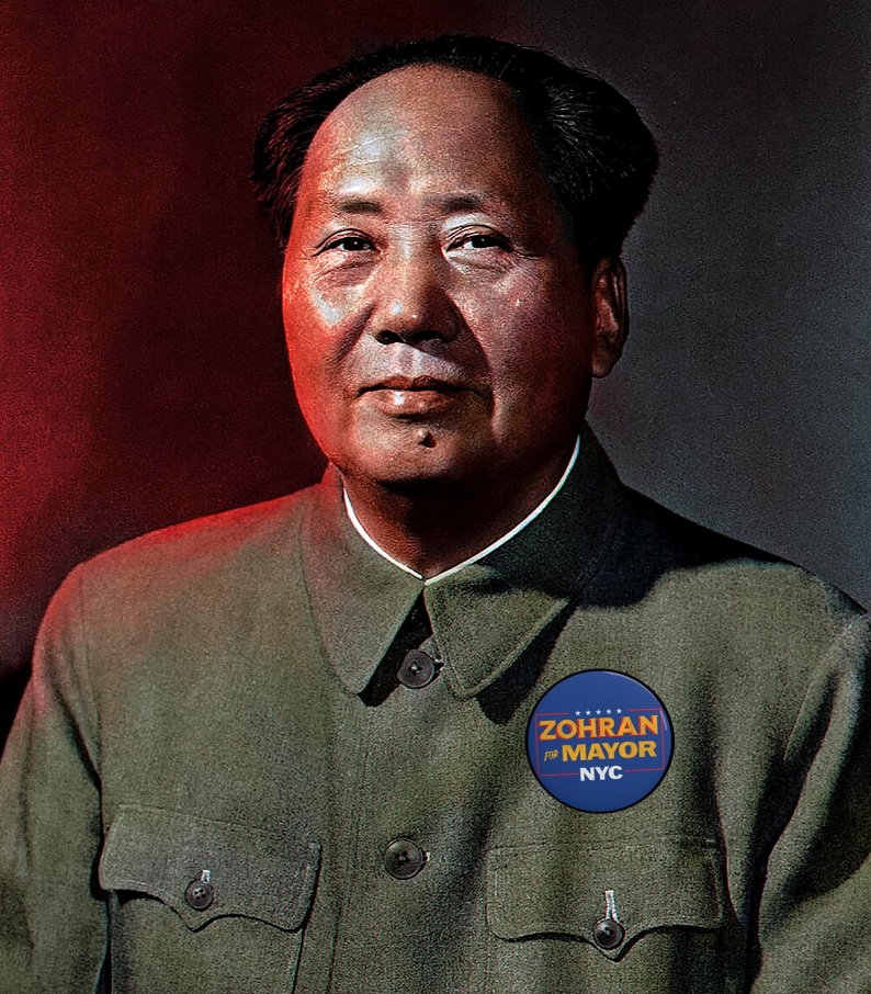 Portrait of person with mayor campaign button.