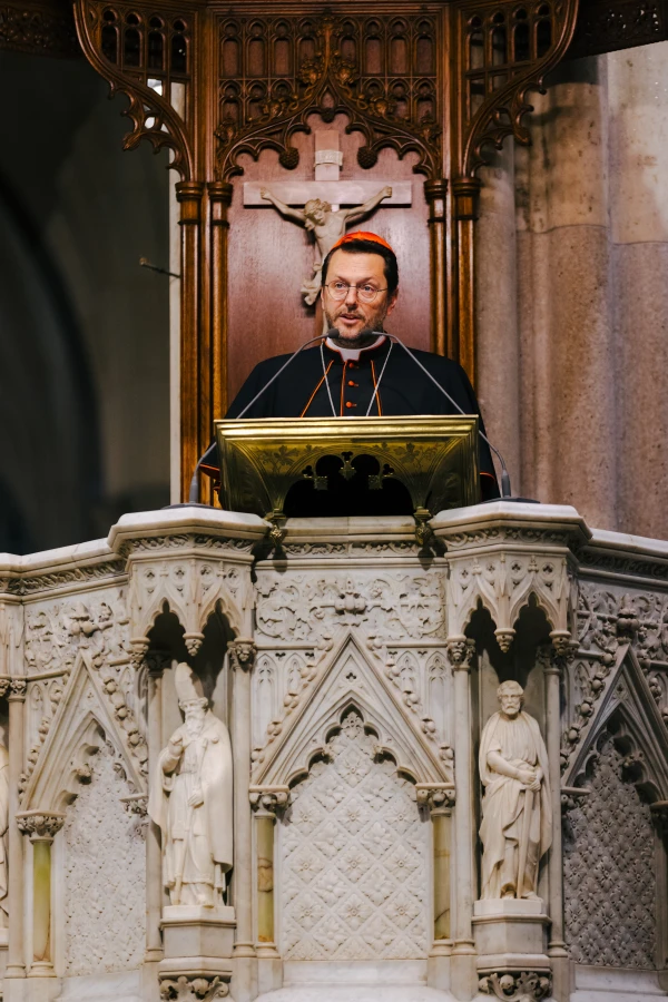 Cardinal Giorgio Marengo, of the Apostolic Prefect of Ulaanbaatar, a missionary jurisdiction that covers the entire country of Mongolia, spoke during the Holy Hour. Credit: Zach Fiedler/Napa Institute