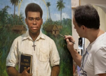 How to convey the serenity of a martyr? The challenge of painting Peter To Rot’s portrait