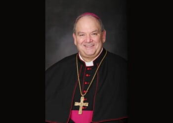 Minneapolis Archbishop Bernard Hebda delivers letters from Annunciation School to Pope Leo XIV