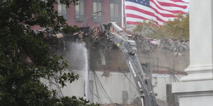 Trump defends ballroom construction as criticism mounts