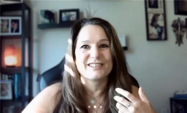 Adrienne Koller, a Catholic psychotherapist and founder of Strong Self Psychotherapy, leads an Oct. 22, 2025, webinar organized by the NACC on finding renewal amid burnout. Credit: Screenshot of webinar