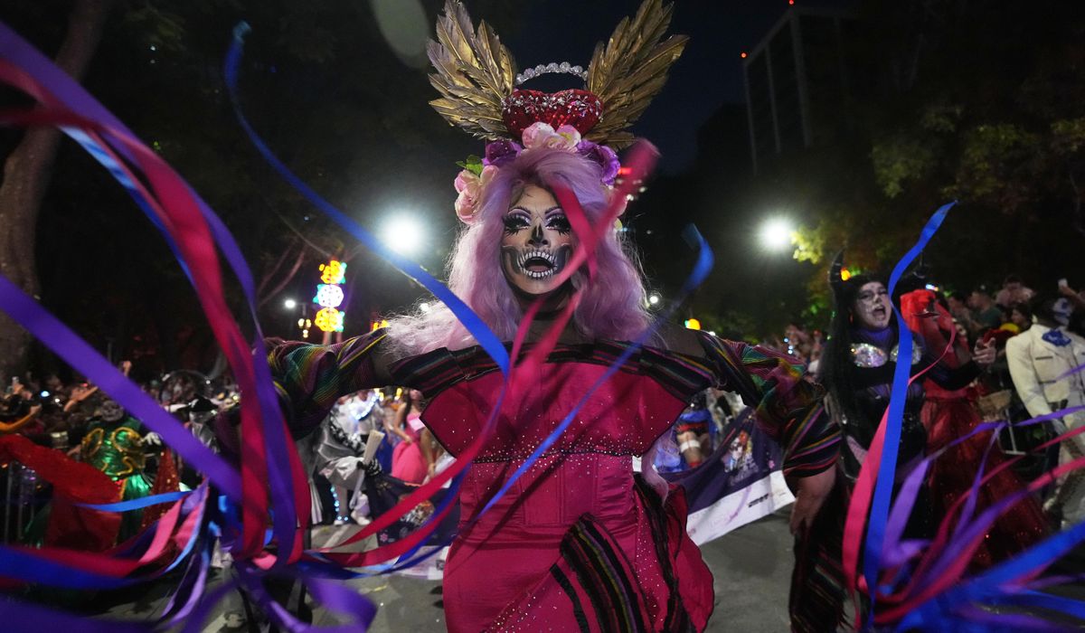 LGBTQ+ collective walks in Mexico City's Catrina parade ahead of Day of the Dead celebrations