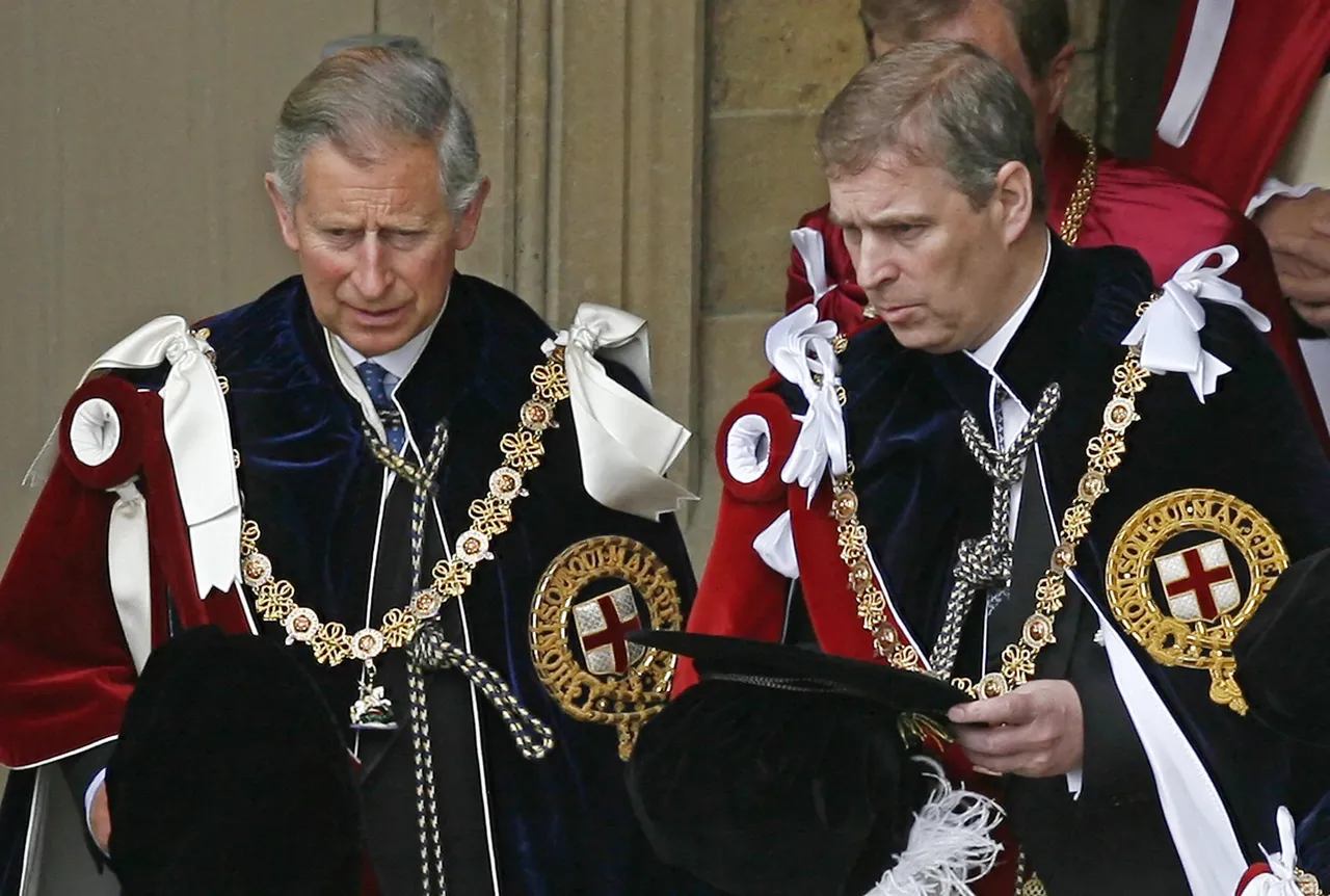 Windsor, UNITED KINGDOM: Britain's Prince Charles (L) and Prince Andrew depart after attending the Garter service at St George's Chapel at Windsor Castle, in Windsor, in south-east England, 18 June 2007. Windsor Castle plays host to the annual Order of the Garter Service which celebrates the traditions and ideals associated with the Most Noble Order of the Garter, the oldest surviving order of chivalry in the world. AFP PHOTO/LEON NEAL/WPA POOL/AFP (Photo credit should read Leon Neal/AFP via Getty Images)