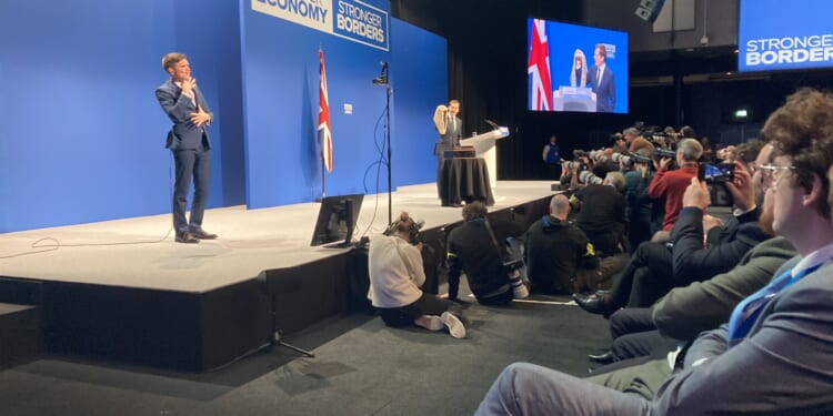 Andrew Gimson's Conference sketch: Jenrick goes for the judges