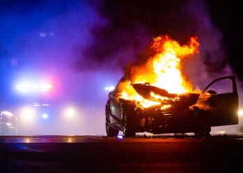 Blue City Pro-Palestine Protest Turns Violent, Police Cruiser Set Ablaze, 13 Arrested [WATCH]