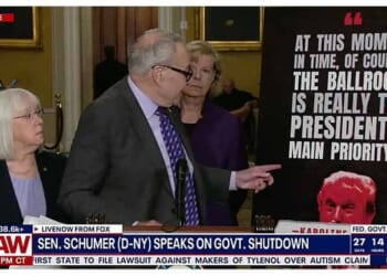 Chuck Schumer Is Still Pushing the 'Ballroom Is Trump's Main Priority' Hoax, Now With Visual Aids – Twitchy
