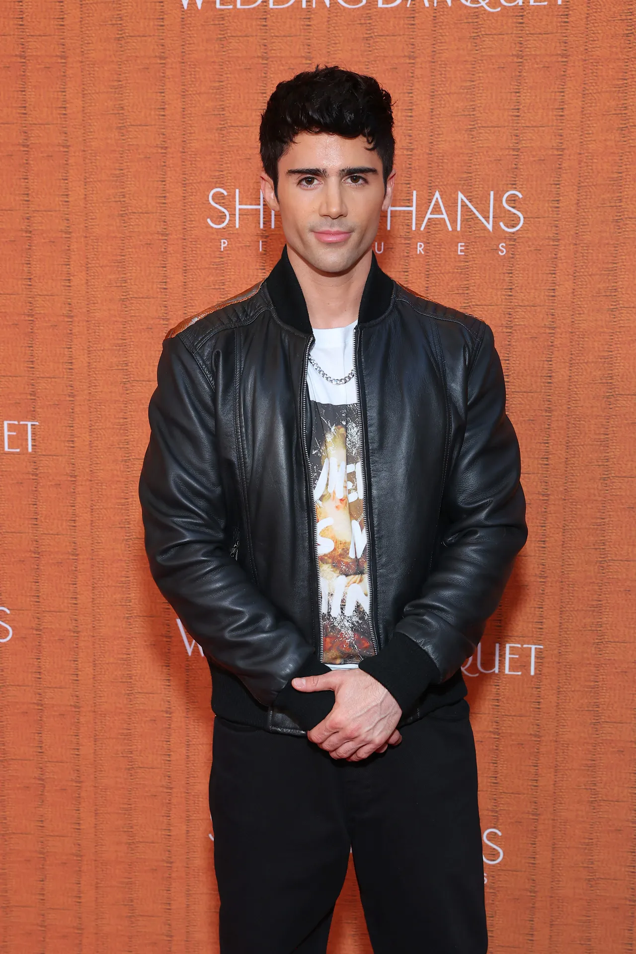 LOS ANGELES, CALIFORNIA - APRIL 14: Max Ehrich attends Los Angeles premiere of Bleeker Street's "The Wedding Banquet" at AMC The Grove 14 on April 14, 2025 in Los Angeles, California. (Photo by Leon Bennett/Getty Images)