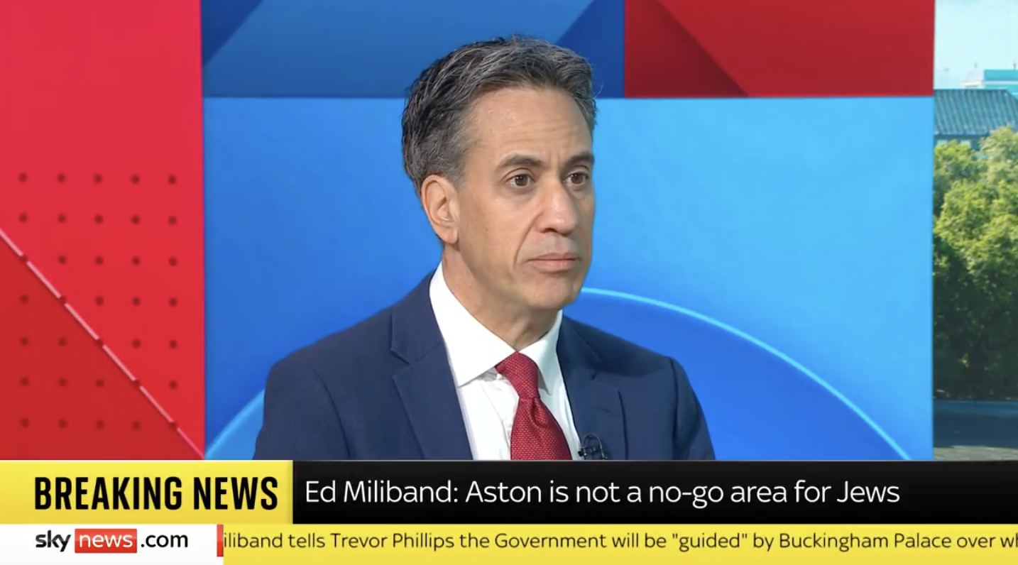 Miliband: Aston is Not a No-Go Area for Jews