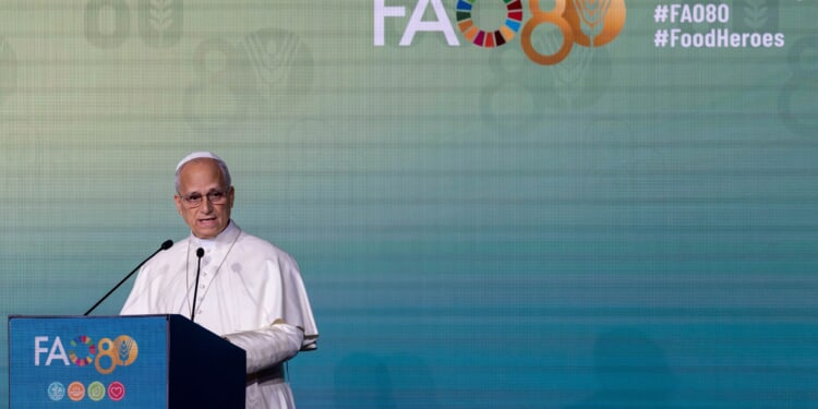 Pope Leo XIV to UN Food and Agriculture Organization: ‘Slogans do not lift people out of poverty’