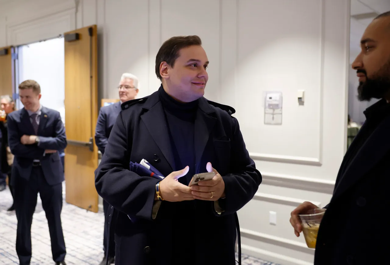 Former U.S. Rep. George Santon (R-NY) attends Republican presidential candidate and former U.S. President Donald Trump's primary night. (Photo by Chip Somodevilla/Getty Images)