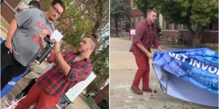 University student who flipped TPUSA table over on campus arrested and fired