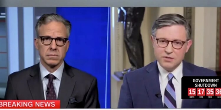 Watch As Mike Johnson Schools Jake Tapper About Shutdown And Russ Vought