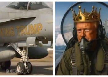 ‘Top Gun’ Trump drops sewage on ‘No Kings’ protesters in wild AI video, leftists go berserk