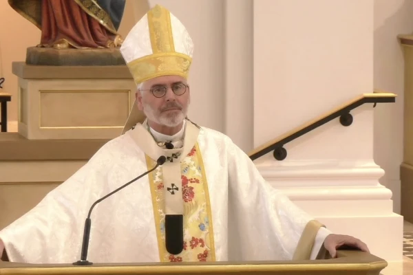 Archbishop Paul Coakley of Oklahoma City delivers the homily at the dedication of the Blessed Stanley Rother Shrine on Feb. 17, 2023. Credit: Archdiocese of Oklahoma City/YouTube screenshot