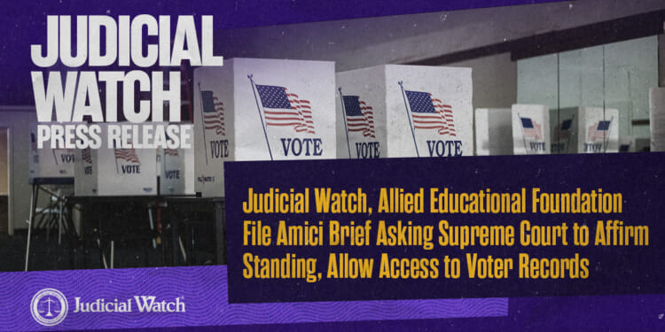 Judicial Watch, Allied Educational Foundation File Amici Brief Asking Supreme Court to Affirm Standing, Allow Access to Voter Records