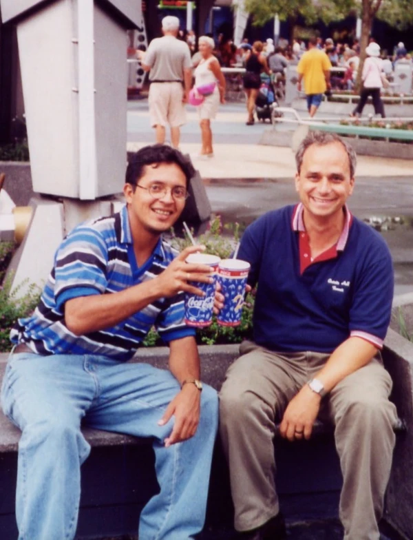 Armando Lovera and Father Robert Prevost in Orlando, Florida. Credit: Photo courtesy of Armando Lovera