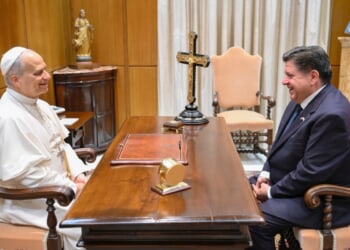 Pope Leo XIV meets with his home state’s governor