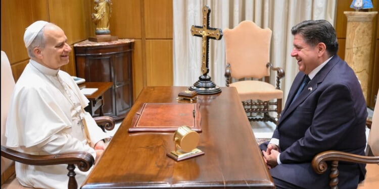 Pope Leo XIV meets with his home state’s governor