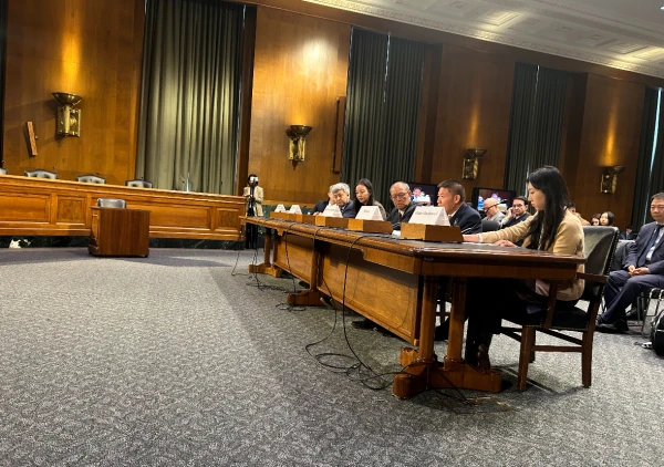 Witnesses testify before the Congressional-Executive Commission on China (CECC) on Nov. 20, 2025. Credit: Madalaine Elhabbal/CNA