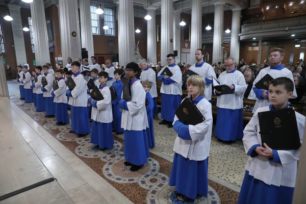 A boy's choir sings for the bicentenary Mass at St. Mary’s Pro Cathedral on Friday, Nov. 14, 2025, where a decree from Pope Leo XIV was announced, formally designating St. Mary’s Pro Cathedral as the cathedral of the Archdiocese of Dublin. Credit: John McElroy/Dublin Archdiocese