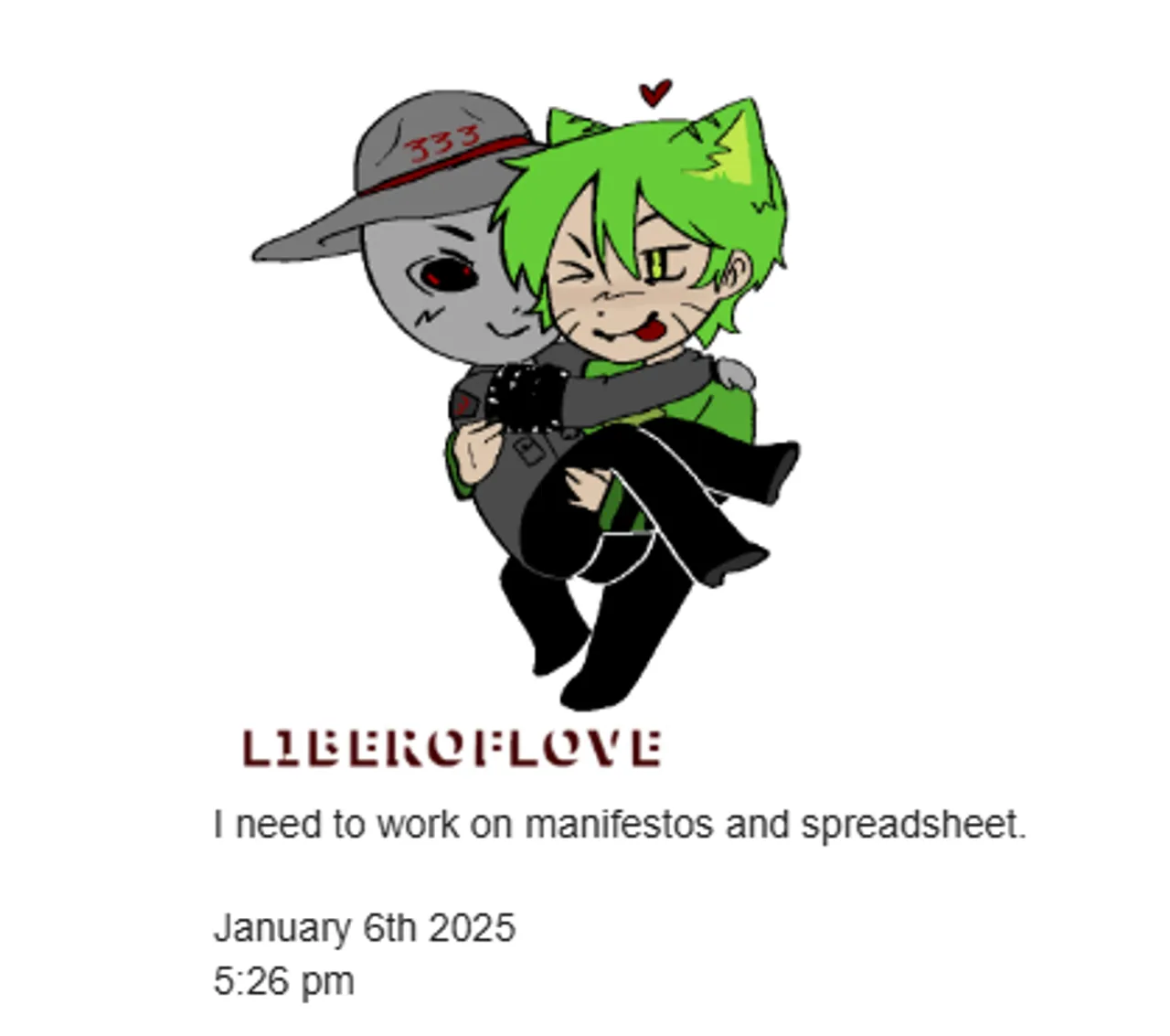 A drawing alluding to the mysterious figure "Liber of Love" is seen in the Antioch High School shooter's diary in an entry dated before his death. (Screenshot/Daily Caller News Foundation)