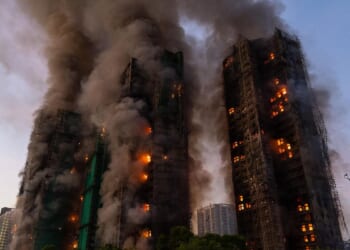 Fire engulfs bamboo scaffolding at Hong Kong high-rise residential complex, killing 4