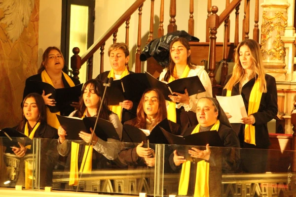 The atmosphere in the Cathedral of the Holy Spirit during Pope Leo's visit on Nov. 28, 2025, was lifted by a multilingual choir, among whom was Sister Sandra, a Chaldean nun from the Nuns of the Sacred Heart, who described the opportunity to sing in Syriac — the language spoken by Jesus and preserved by the Eastern Churches — as “a profound grace and a moment of great beauty.” Credit: Romy Haber