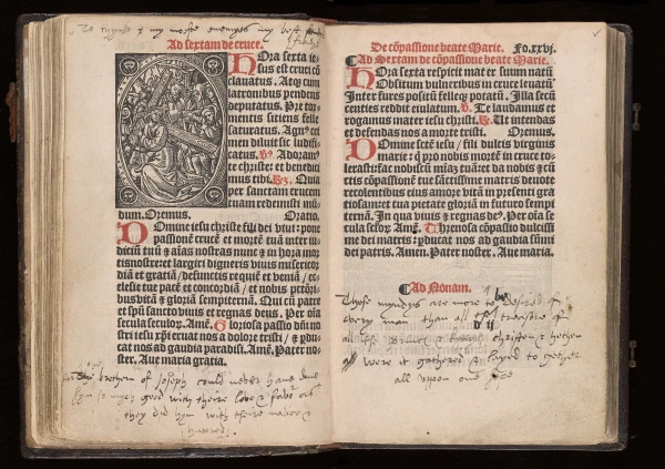 St. Thomas More, “in tribulation vehementi et in carcere” (annotation), from the Prayer Book of Thomas More, France, Paris, 1522 (Psalter) and 1530 (Book of Hours), Beinecke Rare Book & Manuscript Library, Yale University, New Haven, MS Vault More, fol. 68v (Psalter section). Credit: Courtesy of the New York Library