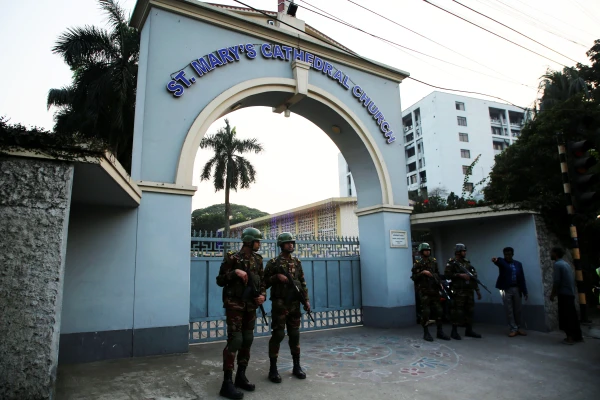 Christians celebrate Christmas Mass under military security at St. Mary’s Cathedral in Dhaka, Bangladesh, on Dec. 25, 2024. Credit: Stephan Uttom Rozario