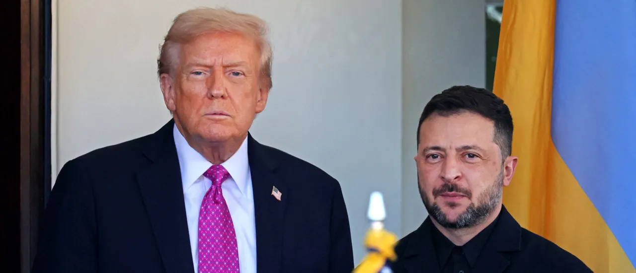 US President Donald Trump welcomes Ukrainian President Volodymyr Zelensky as he arrives for a meeting at the White House in Washington, DC, on October 17, 2025. (Photo by TOM BRENNER/AFP via Getty Images)
