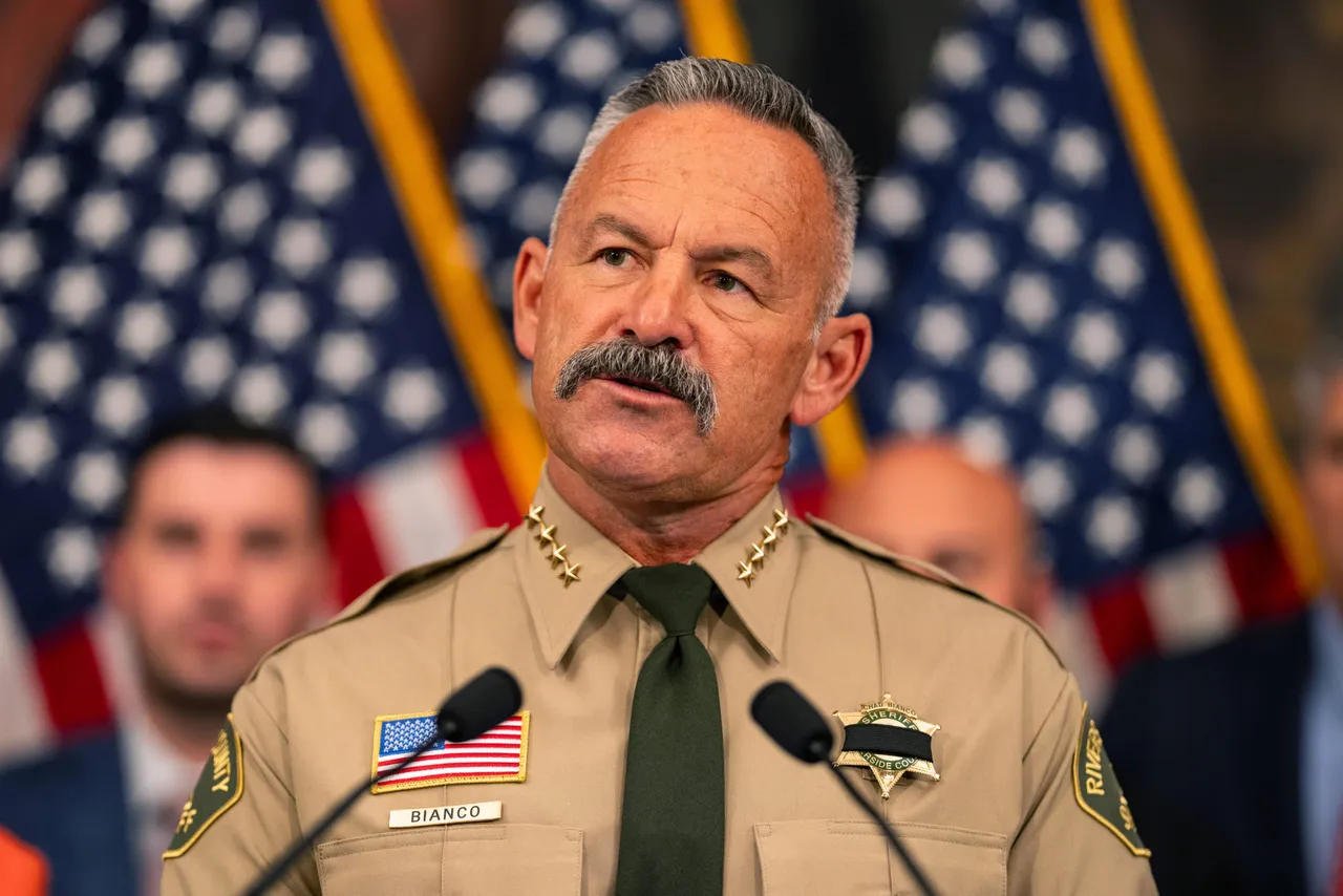Sheriff Chad Bianco of Riverside County speaks during a news conference at the U.S. Capitol on May 15, 2024 in Washington, DC. (Photo by Kent Nishimura/Getty Images)