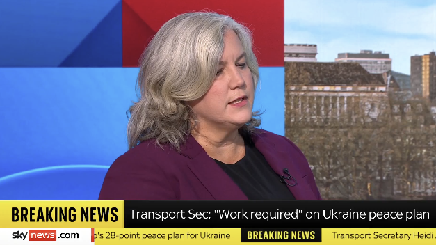 Heidi Alexander Cannot Say If Trump Consulted UK on Ukraine Deal