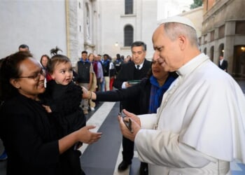 Homeless mother given 'key' to new apartment by Pope Leo XIV 