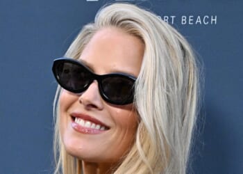 Landman's Ali Larter Walks London Premiere in Sheer Burgundy Look