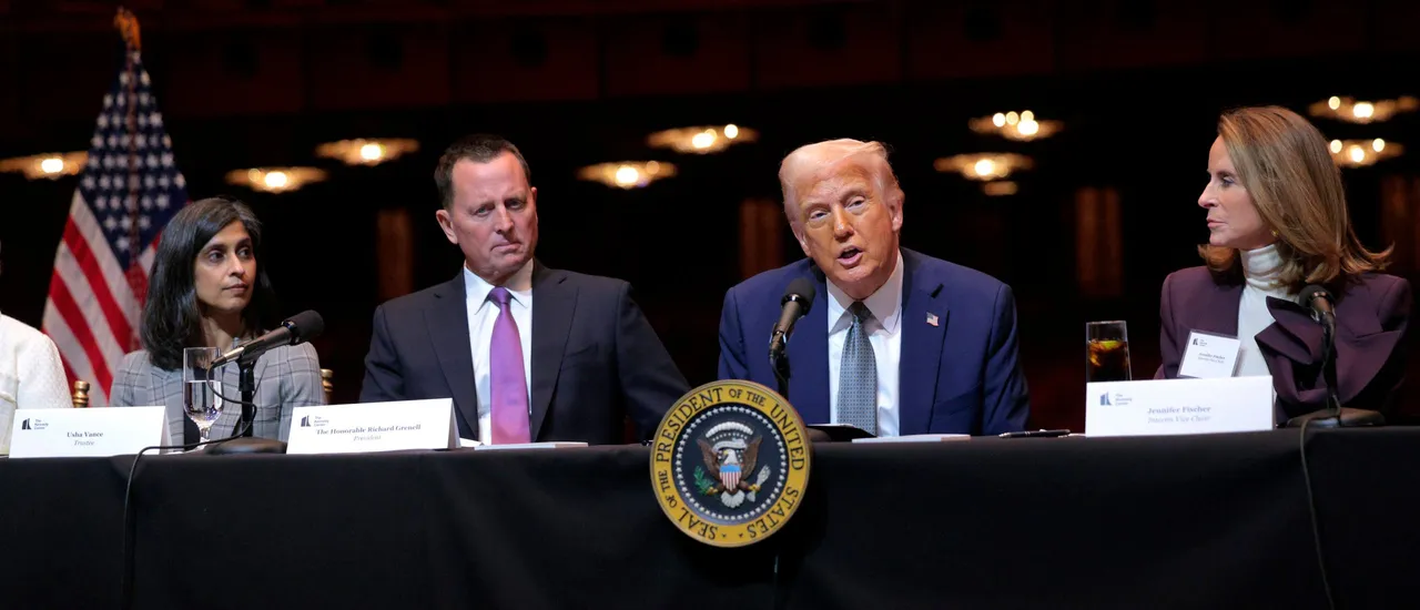 U.S. President Donald Trump leads a board meeting at the John F. Kennedy Center for the Performing Arts on March 17, 2025 in Washington, DC. (Photo by Chip Somodevilla via Getty Images)