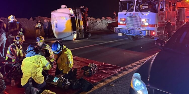 Overturned bus injures dozens returning from California Catholic youth retreat