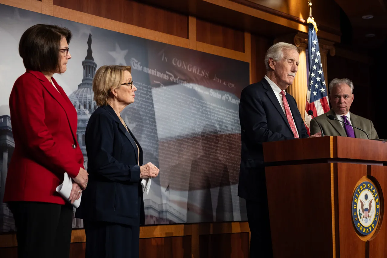 WASHINGTON, DC - NOVEMBER 09: Sen. Angus King (I-ME) speaks during a press conference following a vote on Capitol Hill on November 9, 2025 in Washington, DC. The Senate convened for a rare Sunday session in an attempt to end the government shutdown. (Photo by Anna Rose Layden/Getty Images)