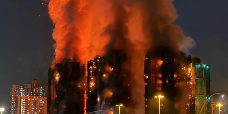 Three Arrested After Deadly Blaze Sweeps Through High Rises In Hong Kong