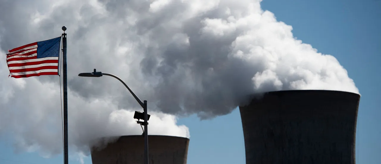 Steam rises out of the nuclear plant on Three Mile Island, with the operational plant run by Exelon Generation, in Middletown, Pennsylvania on March 26, 2019. (Photo by ANDREW CABALLERO-REYNOLDS/AFP via Getty Images)