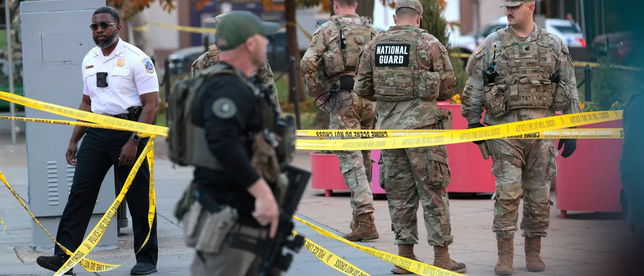 WASHINGTON, DC - NOVEMBER 26: Members of law enforcement and National Guard soldiers respond to a shooting near the White House on November 26, 2025 in Washington, DC. At least two National Guard soldiers have been shot blocks from the White House. (Photo by Chip Somodevilla/Getty Images)