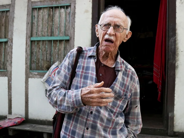 Father Robert Terence McCahill, 88, at work in Munshigonj district, Bangladesh, on Nov. 18, 2025. Credit: Stephan Uttom Rozario