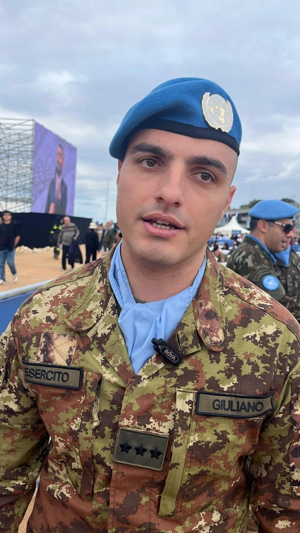 Capt. Nicola Giuliano of the Italian Army, part of the UNIFIL peacekeepers — the United Nations force tasked with helping maintain stability in southern Lebanon — described the being at the Mass with Pope Leo XIV in Beirut on Dec. 2, 2025, as both a privilege and a reminder of the mission’s deeper purpose. Credit: Romy Haber/ACI MENA