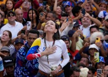 Supporters of Venezuelan opposition leader Maria Corina Machado march worldwide